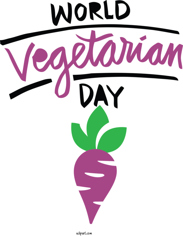 Free Holidays Logo Leaf Line For World Vegetarian Day Clipart Transparent Background
