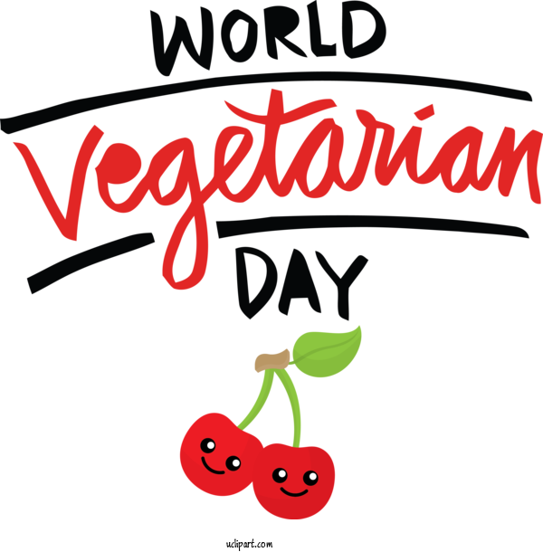 Free Holidays Logo Cartoon Line For World Vegetarian Day Clipart Transparent Background