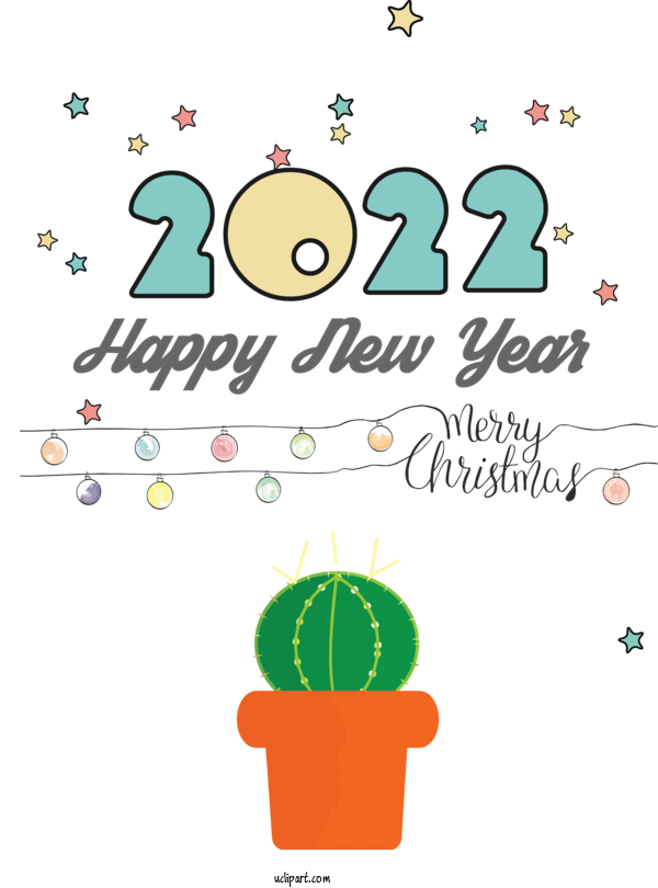 Free Holidays Plant Line Tree For New Year 2022 Clipart Transparent Background