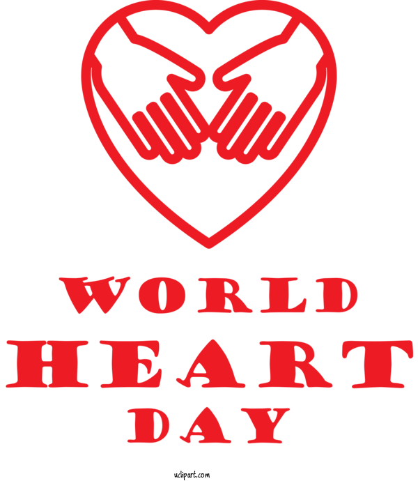 Free Holidays Logo Painting Calligraphy For World Heart Day Clipart Transparent Background