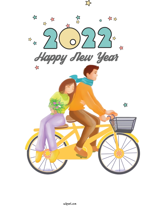 Free Holidays Bicycle Bicycle Frame Cycling For New Year 2022 Clipart Transparent Background
