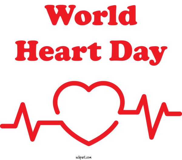 Free Holidays M 095 Heart Line For World Heart Day Clipart Transparent Background
