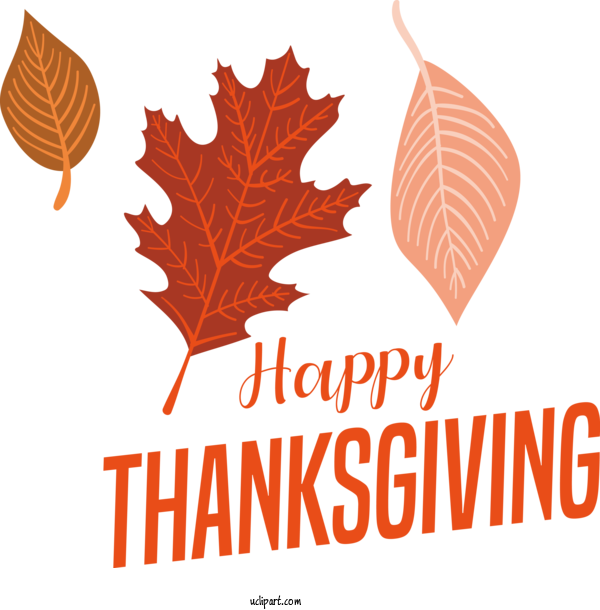 Free Holidays Leaf Logo Font For Thanksgiving Clipart Transparent Background