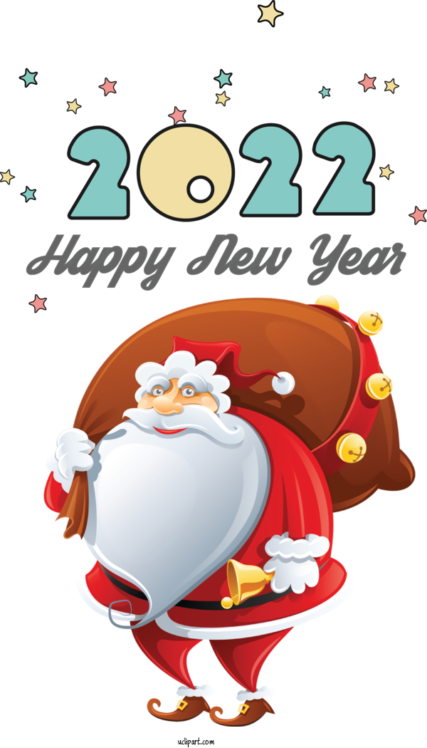 Free Holidays Reindeer Christmas Day Santa Claus For New Year 2022 Clipart Transparent Background