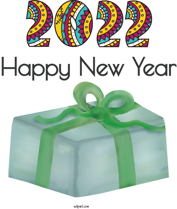Free Holidays Green Font Line For New Year 2022 Clipart Transparent Background