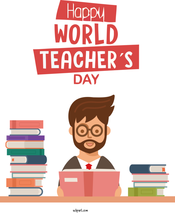 Free Holidays World Teacher's Day Cartoon Teacher For Teachers Day Clipart Transparent Background