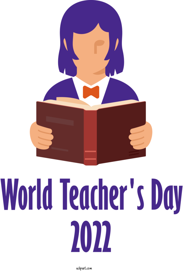 Free Holidays Reading Teacher Text For Teachers Day Clipart Transparent Background