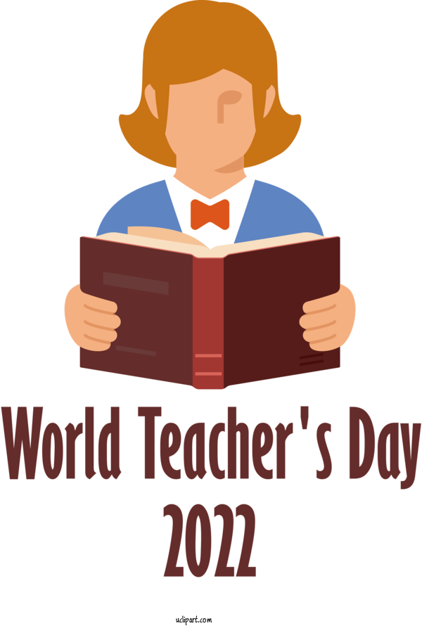 Free Holidays Cartoon Reading Drawing For Teachers Day Clipart Transparent Background