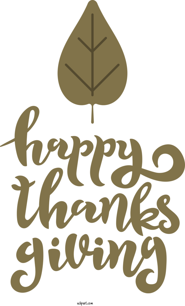 Free Holidays Logo Calligraphy Leaf For Thanksgiving Clipart Transparent Background