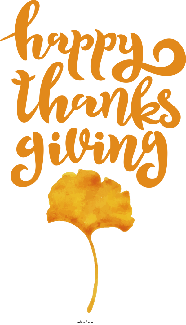 Free Holidays Leaf Calligraphy Yellow For Thanksgiving Clipart Transparent Background