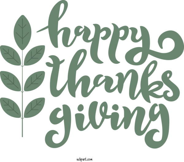 Free Holidays Logo Leaf Calligraphy For Thanksgiving Clipart Transparent Background