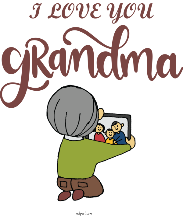 Free Holidays Cartoon Character Logo For Grandparents Day Clipart Transparent Background