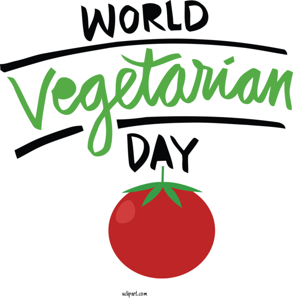 Free Holidays Logo Plant Green For World Vegetarian Day Clipart Transparent Background