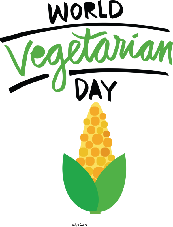 Free Holidays Logo Leaf Design For World Vegetarian Day Clipart Transparent Background