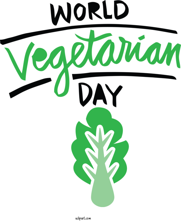 Free Holidays Logo Design Leaf For World Vegetarian Day Clipart Transparent Background