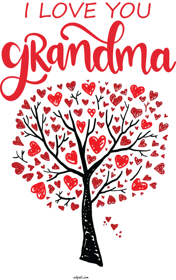 Free Holidays Family Heart For Grandparents Day Clipart Transparent Background