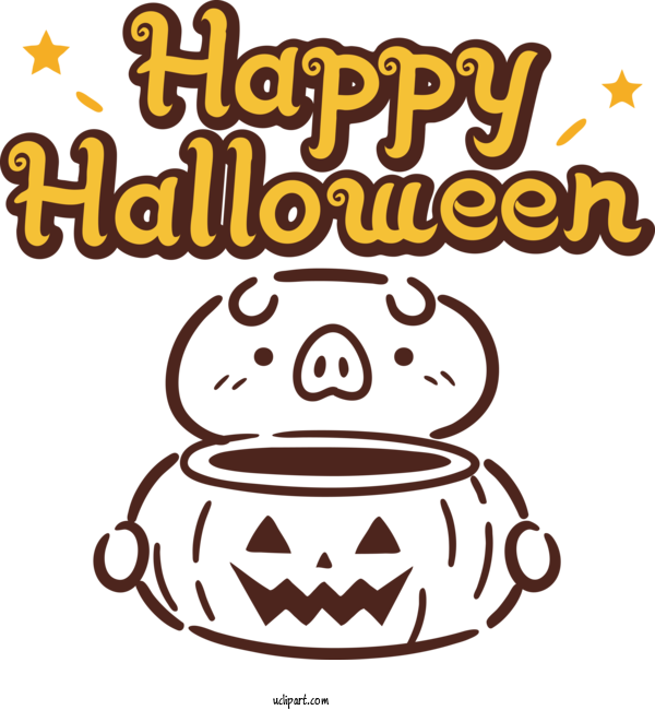 Free Holidays Cartoon Line Meal For Halloween Clipart Transparent Background