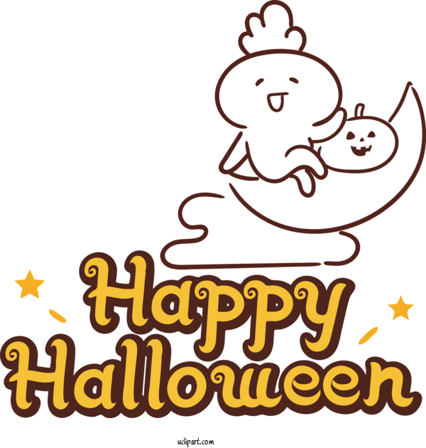 Free Holidays Cartoon Happiness Yellow For Halloween Clipart Transparent Background