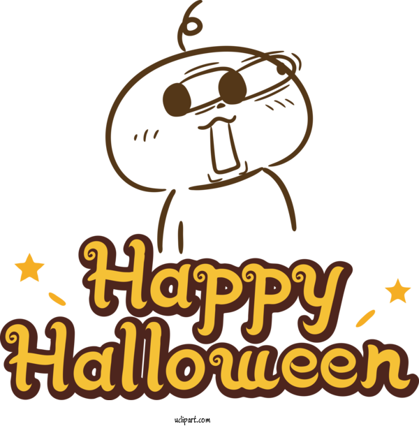 Free Holidays Cartoon Smiley Yellow For Halloween Clipart Transparent Background