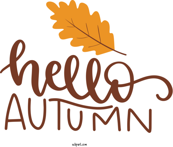Free Nature Logo Leaf Calligraphy For Autumn Clipart Transparent Background