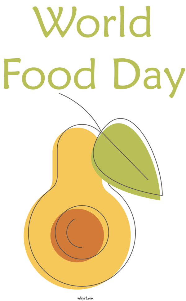 Free Holidays Yellow Line Fruit For World Food Day Clipart Transparent Background
