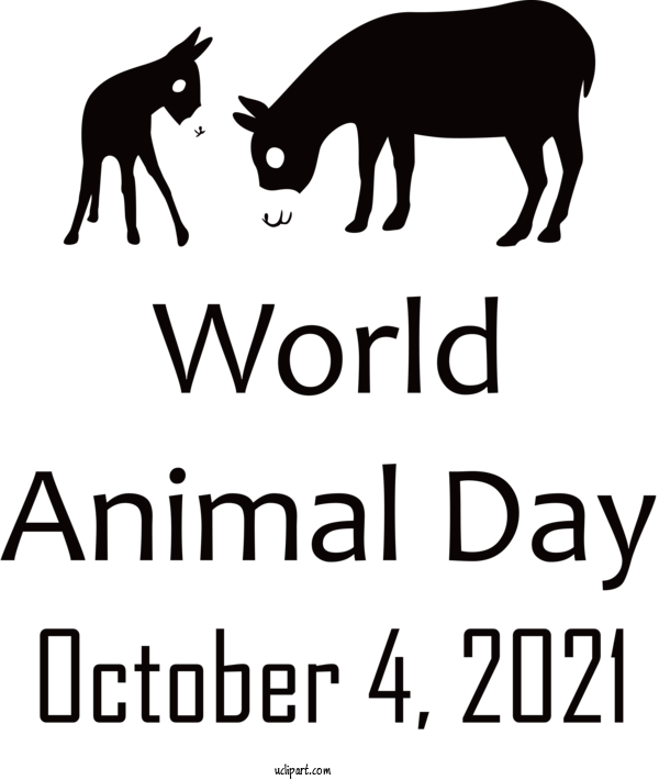 Free Holidays Horse Black And White Logo For World Animal Day Clipart Transparent Background