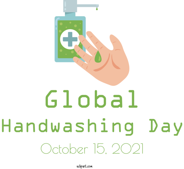 Free Holidays Logo Font Green For Global Handwashing Day Clipart Transparent Background