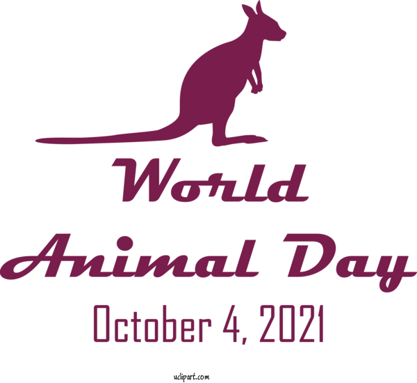 Free Holidays Logo Kangaroo Dog For World Animal Day Clipart Transparent Background