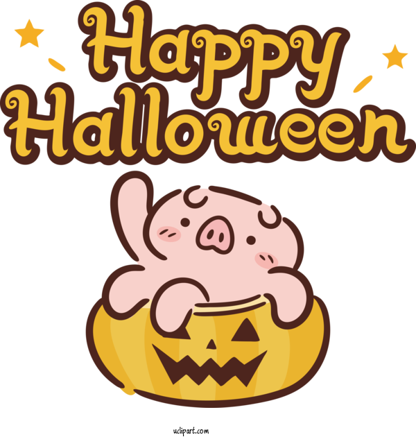 Free Holidays Cartoon Line Smiley For Halloween Clipart Transparent Background