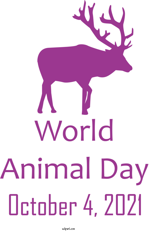 Free Holidays Deer Line Antler For World Animal Day Clipart Transparent Background