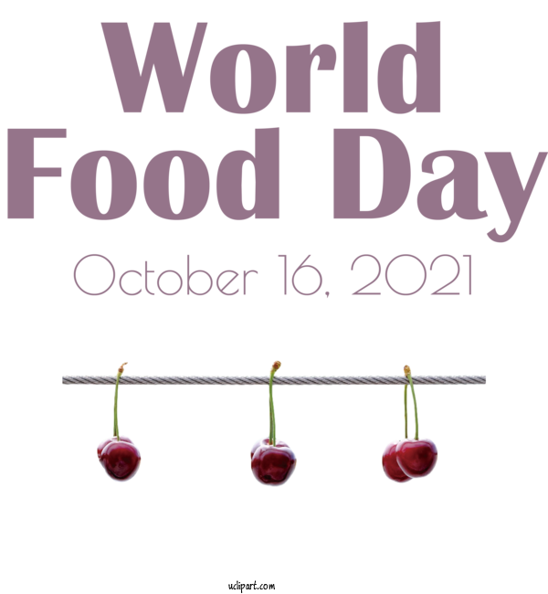 Free Holidays Cherry Design Font For World Food Day Clipart Transparent Background
