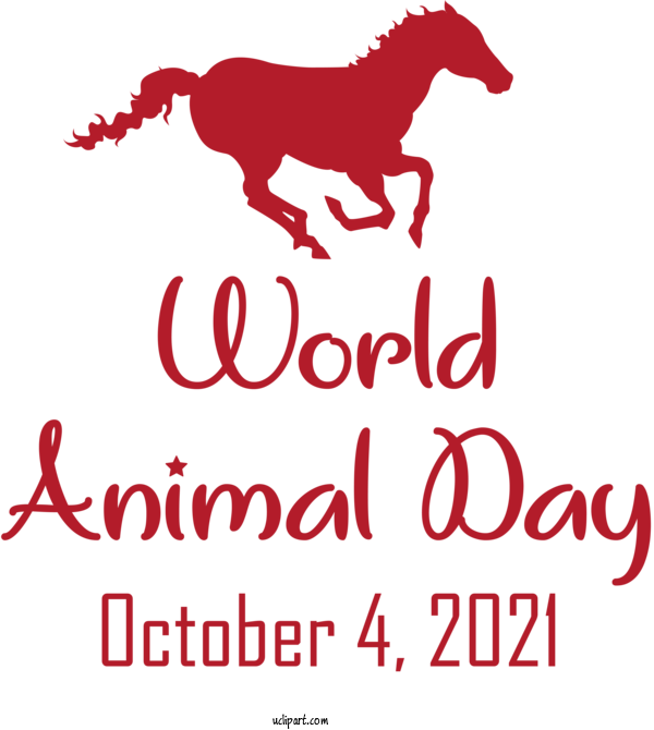 Free Holidays Mustang Logo Line For World Animal Day Clipart Transparent Background
