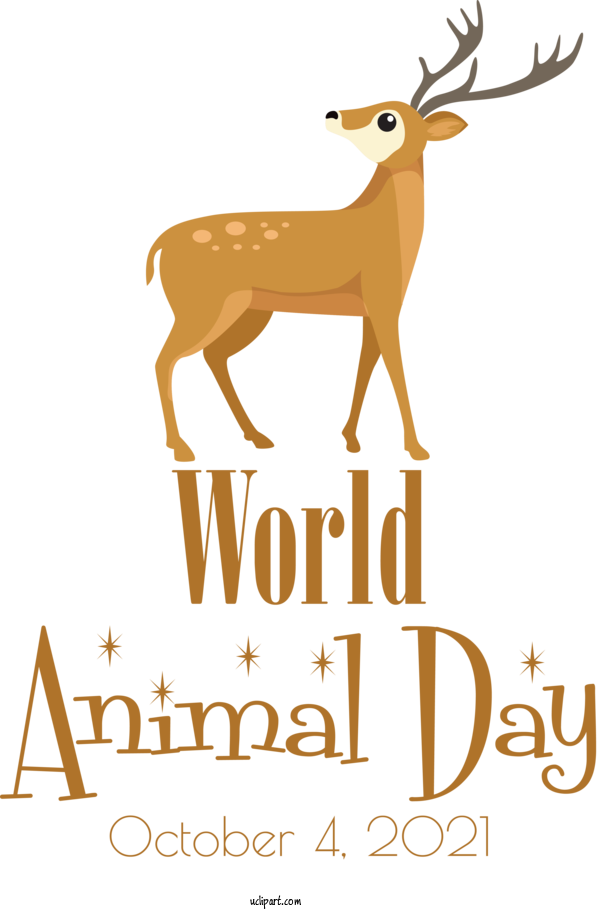 Free Holidays Reindeer Deer Elk For World Smile Day Clipart Transparent Background