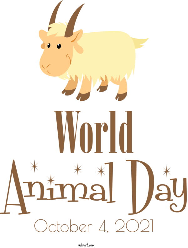Free Holidays Goat Logo Cartoon For World Smile Day Clipart Transparent Background