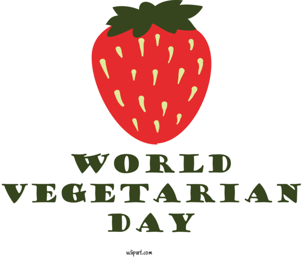 Free Holidays Natural Food Strawberry Superfood For World Vegetarian Day Clipart Transparent Background