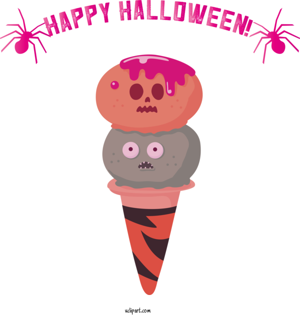 Free Holidays Ice Cream Cone Ice Cream Sundae For Halloween Clipart Transparent Background