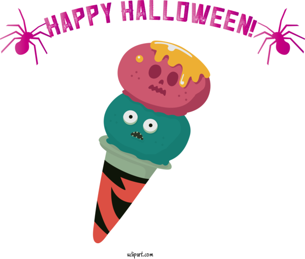 Free Holidays Ice Cream Cone Ice Cream Drawing For Halloween Clipart Transparent Background