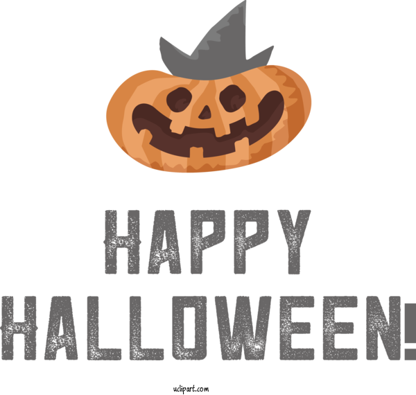 Free Holidays Logo Font Pumpkin For Halloween Clipart Transparent Background
