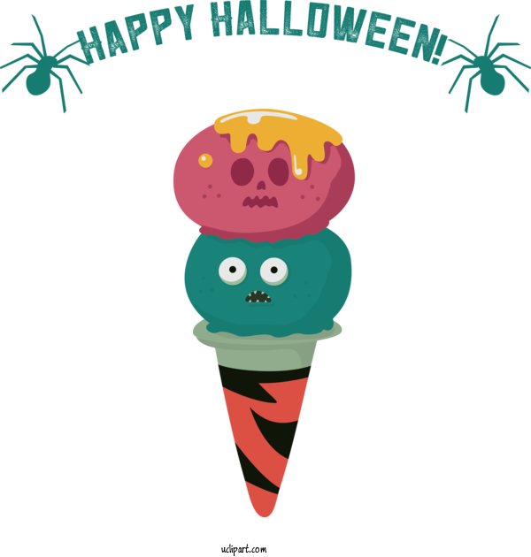 Free Holidays Ice Cream Cone Ice Cream Sundae For Halloween Clipart Transparent Background