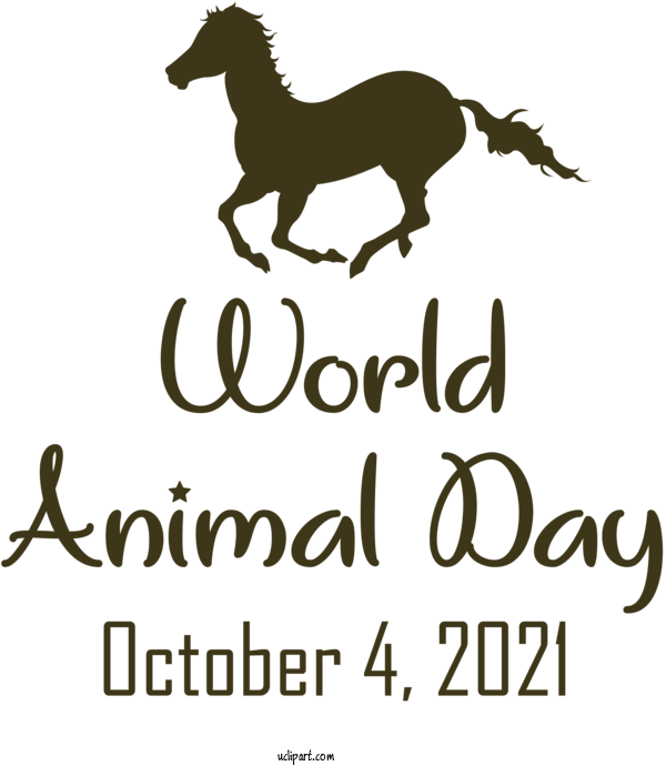 Free Holidays Mustang For World Animal Day Clipart Transparent Background