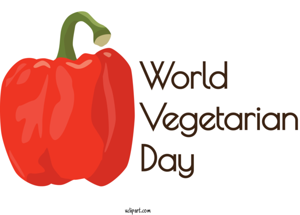 Free Holidays Design Natural Food Logo For World Vegetarian Day Clipart Transparent Background