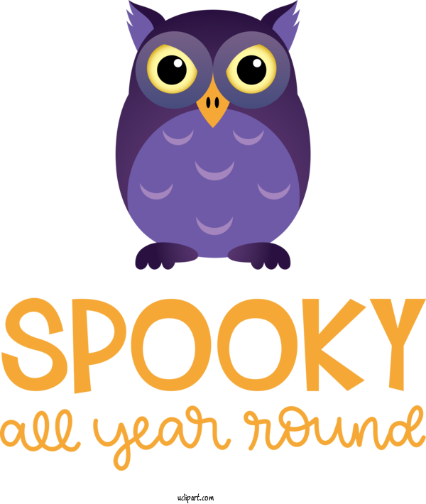 Free Holidays Owls Birds Logo For Halloween Clipart Transparent Background