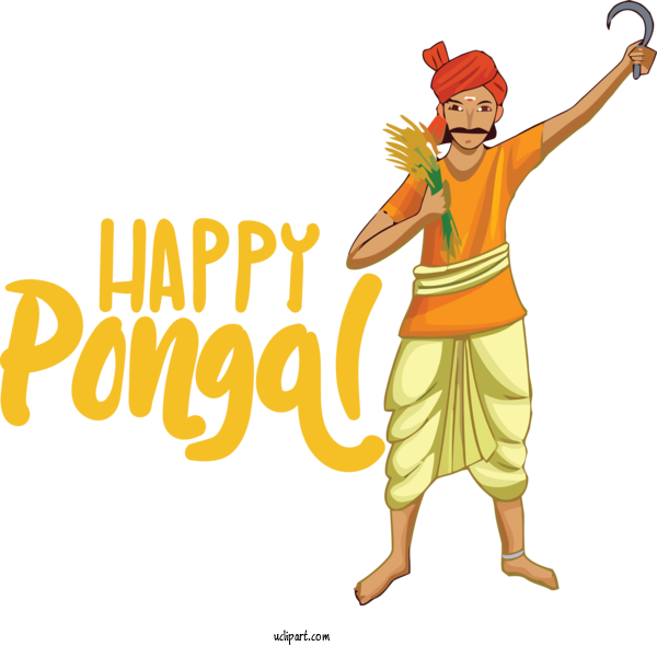 Free Holidays Human Cartoon Line For Pongal Clipart Transparent Background