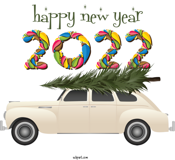 Free Holidays Car Vintage Car Renesmee For New Year 2022 Clipart Transparent Background