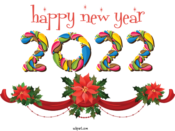 Free Holidays Floral Design Renesmee Design For New Year 2022 Clipart Transparent Background