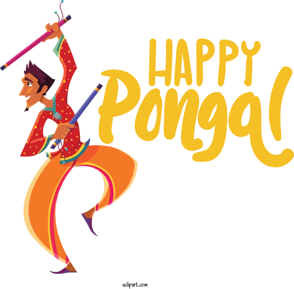 Free Holidays Cartoon Line Happiness For Pongal Clipart Transparent Background