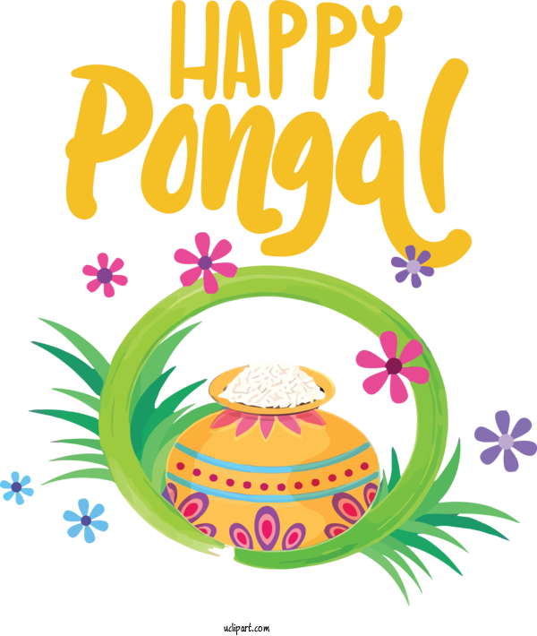 Free Holidays Flower Line Yellow For Pongal Clipart Transparent Background