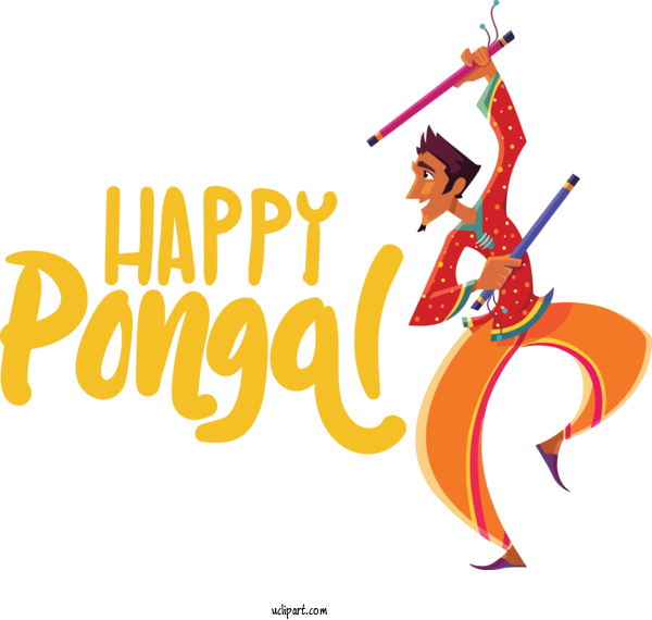 Holidays Dandiya Raas Garba Folk Dance For Pongal - Pongal Clipart ...