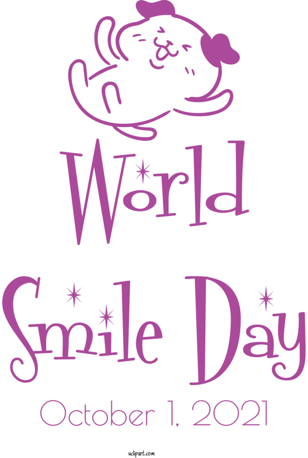 Free Holidays Logo Line Violet For World Smile Day Clipart Transparent Background