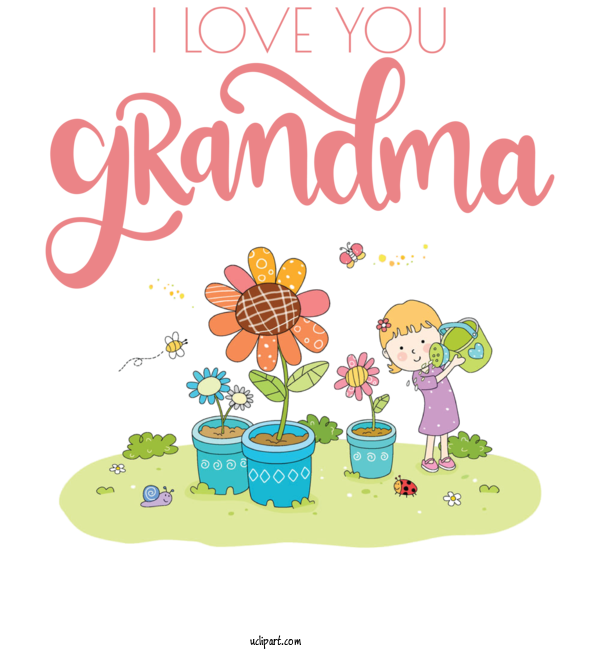 Free Holidays Horticulture Flower Cartoon For Grandparents Day Clipart Transparent Background